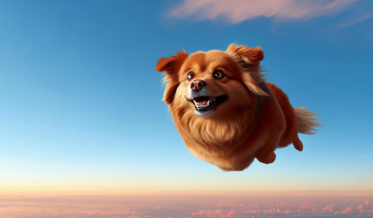 ai flying video for pet