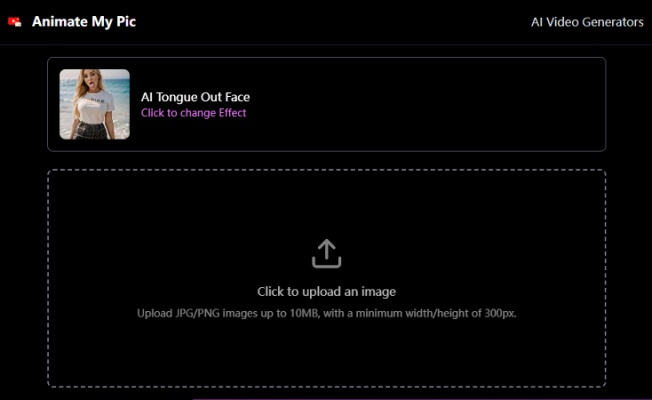 animate my pic ai tongue out generator