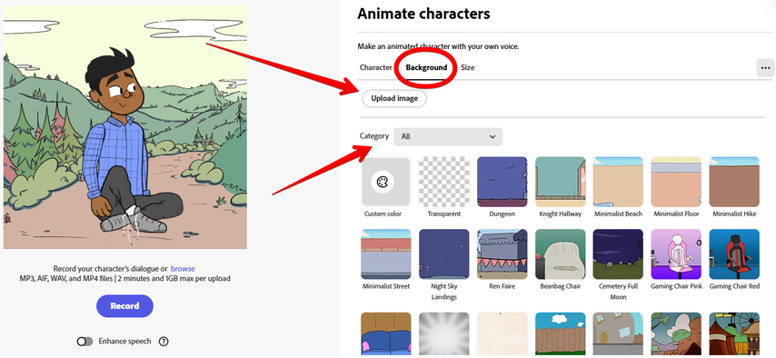Animated backgrounds in Adobe Express