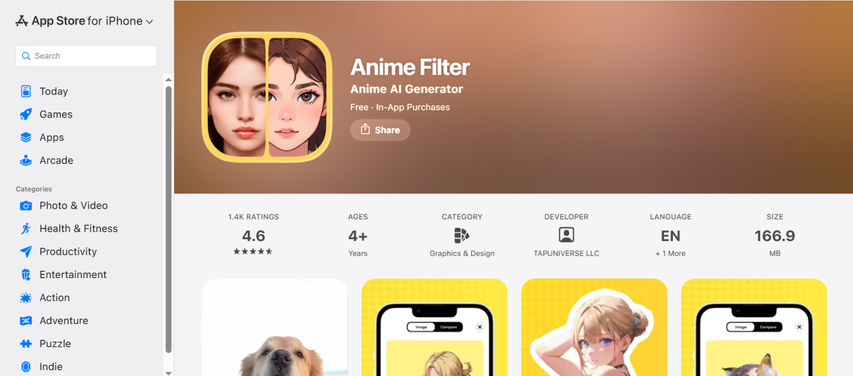 animefilter pro conversor de vídeo estilo anime