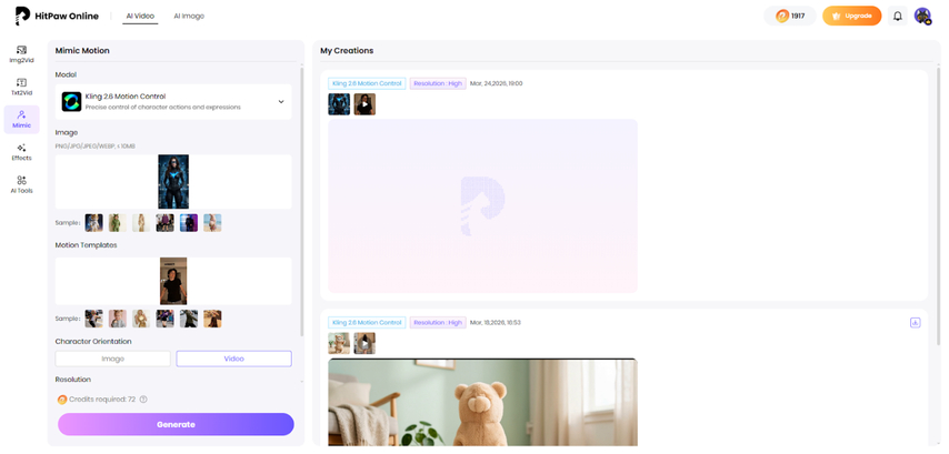 using ai motion tool to animate nightwing character