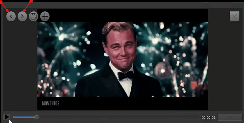 Arrows to move frames in Tuguoba AI Video Faceswap tool
