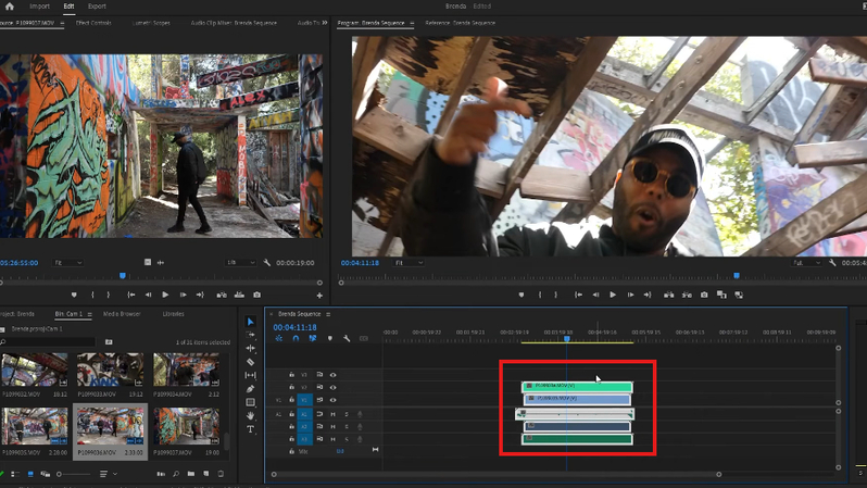 Audio and video layers overlapping after syncing in Premiere Pro