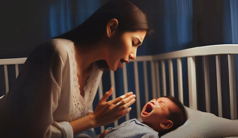 Baby crying in sleep due to gas and reflux