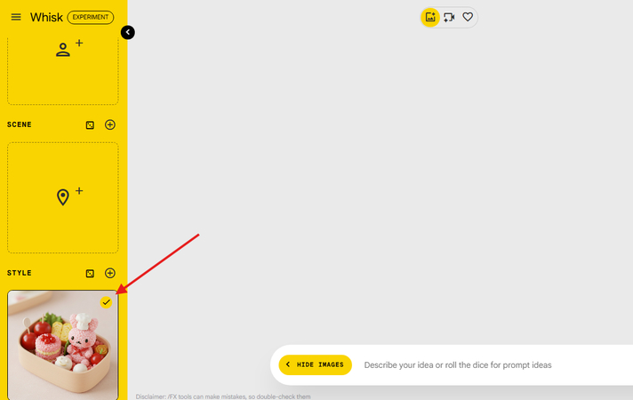 Bento Box preset style template in Whisk AI