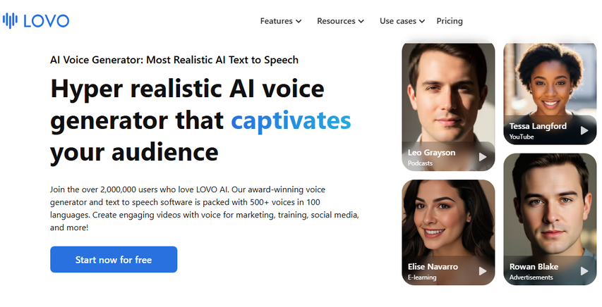 Best AI voice generator LOVO AI