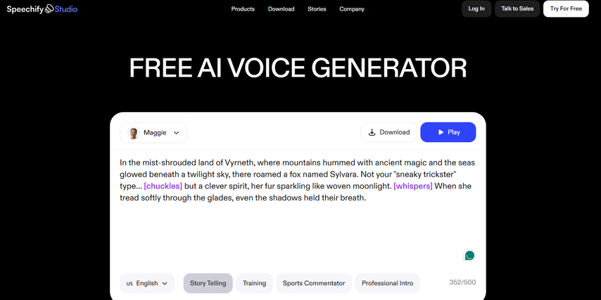 Best AI voice generator Speechify