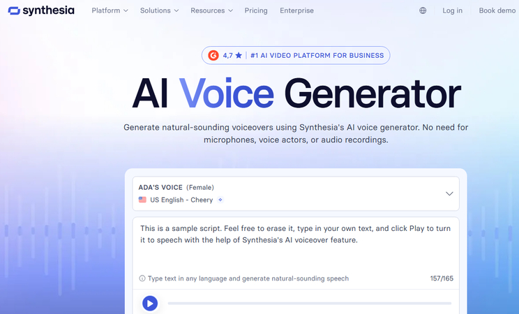 Best AI voice generator Synthesia