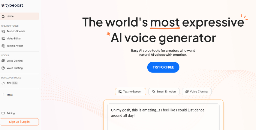 Best AI voice generator Typecast
