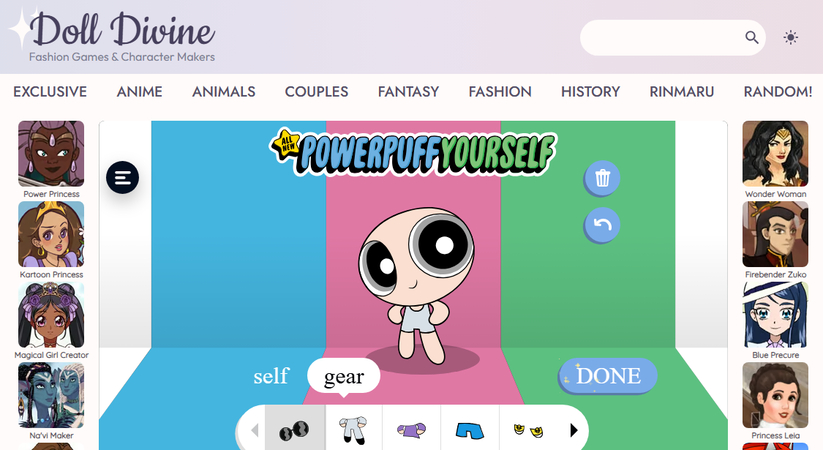 Bitmoji alternative Dolly Divine PowerPuff Yourself