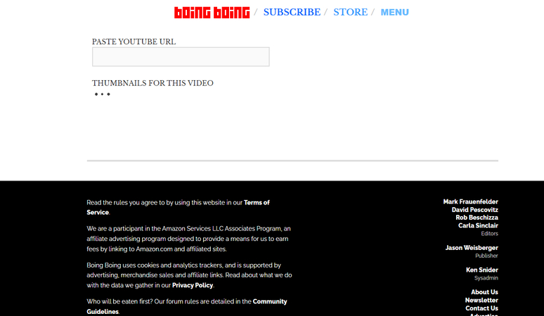 Boing Boing YouTube Thumbnail Grabber