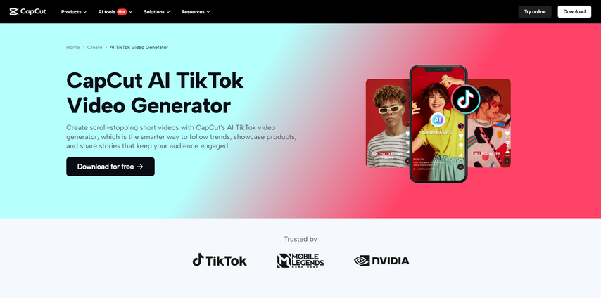 capcut ai tiktok video generator