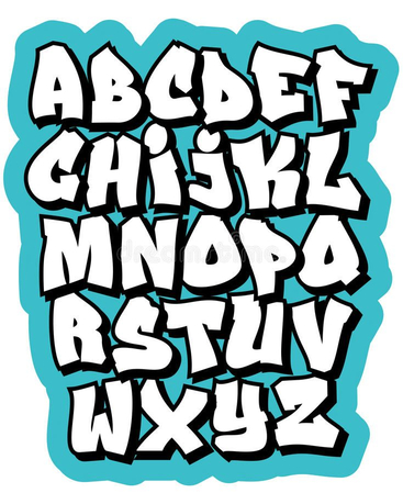 cartoon-style bubble graffiti letters