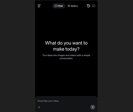 Chat mode in Runway AI video app