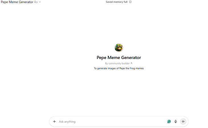 ChatGPT Pepe meme generator model