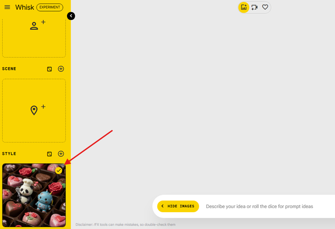 Chocolate box preset style template in Whisk AI