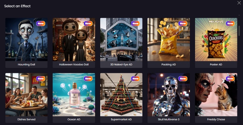 select ai ad video template