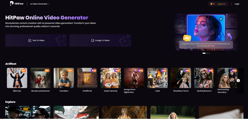 HitPaw AI Video Generator Image to Video tool