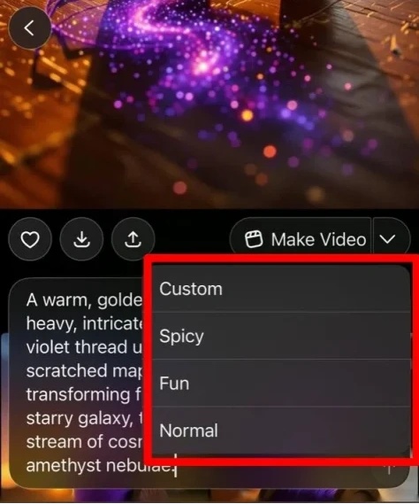 choose mode in grok