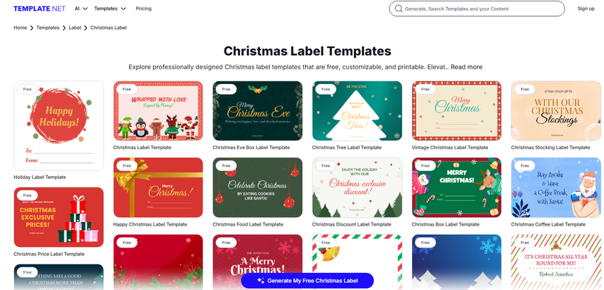 Christmas label templates in Template.net