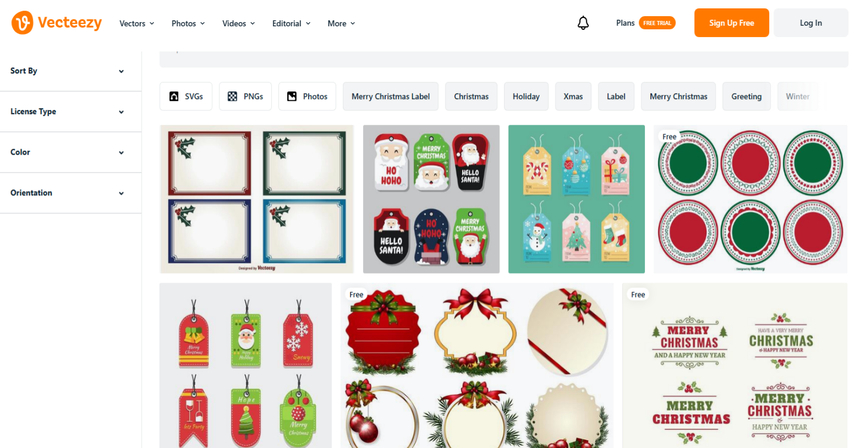 Christmas label templates in Vecteezy