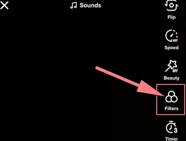 click filters option