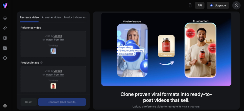 click recreate video button