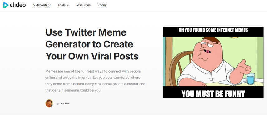 Clideo AI Twitter meme maker