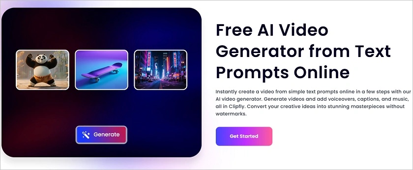 clipfly ai text to video generator