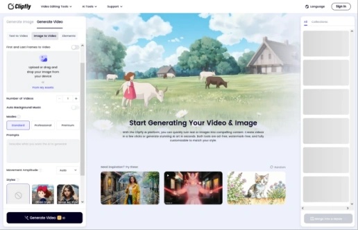 clipfly ai video generator home