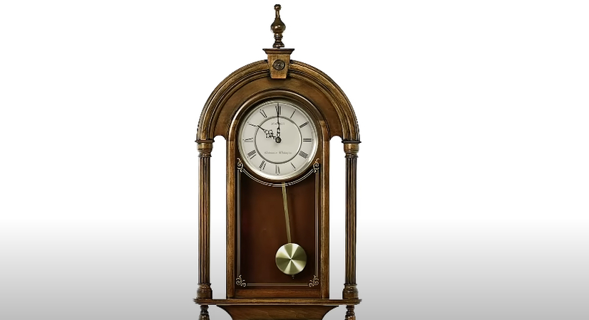 Clock pendulum swinging in periodic motion