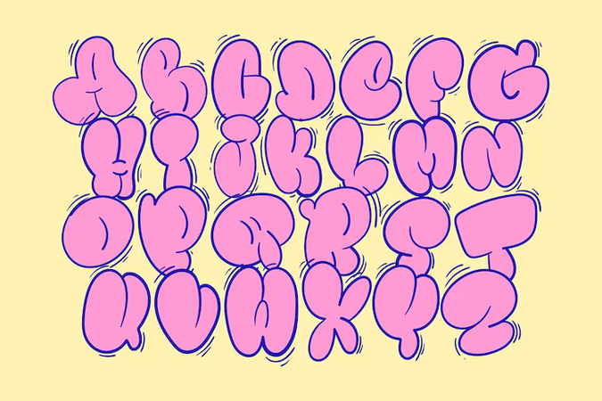 colorful bubble graffiti letters