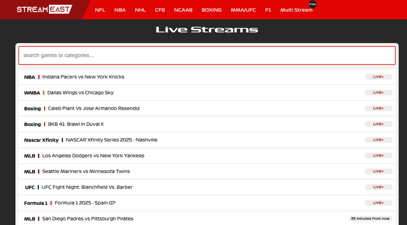 CrackStreams alternative StreamEast