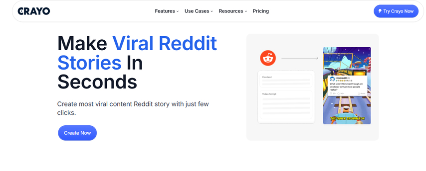 Crayo AI Reddit story video maker