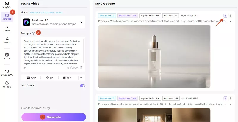 create ad video from text in hitpaw process