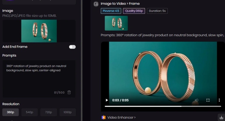 create rotation jewelry video