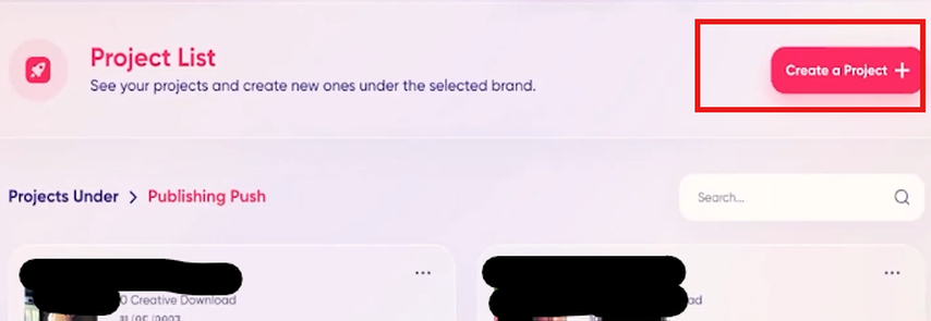 Creating a project using Ad Creative AI