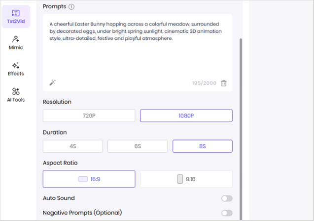 customize eater video parameters