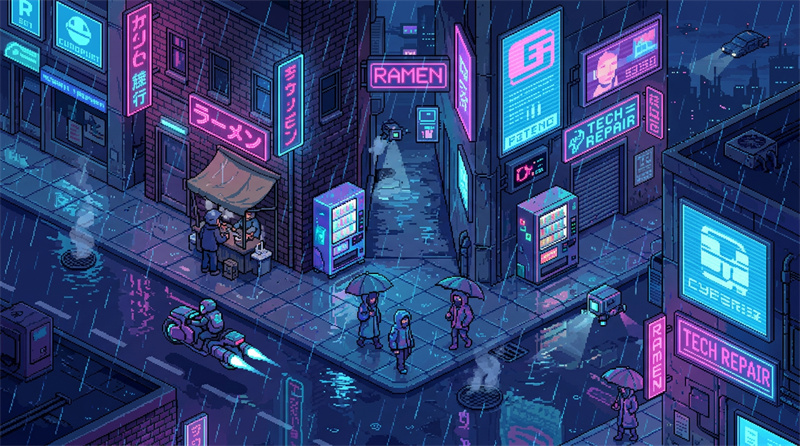 cyberpunk pixel art ideas