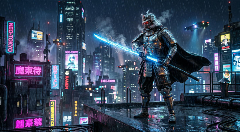 Generate cinematic cyberpunk AI art