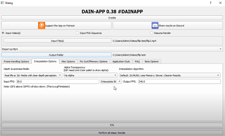 DAIN-APP AI fix choppy video