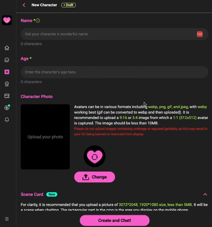 Defining the AI character in the CrushOn app