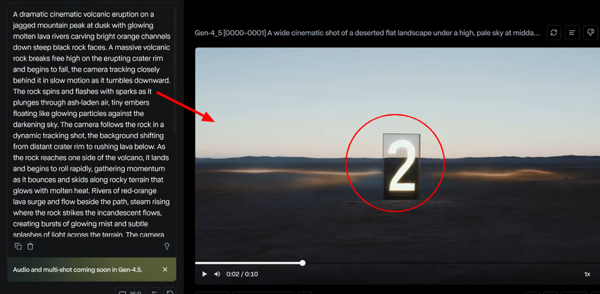 Defining timestamps and movements in Runway AI Text to Video