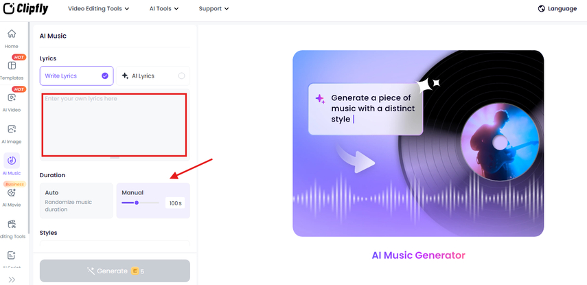 Describing phonk music in Clipfly