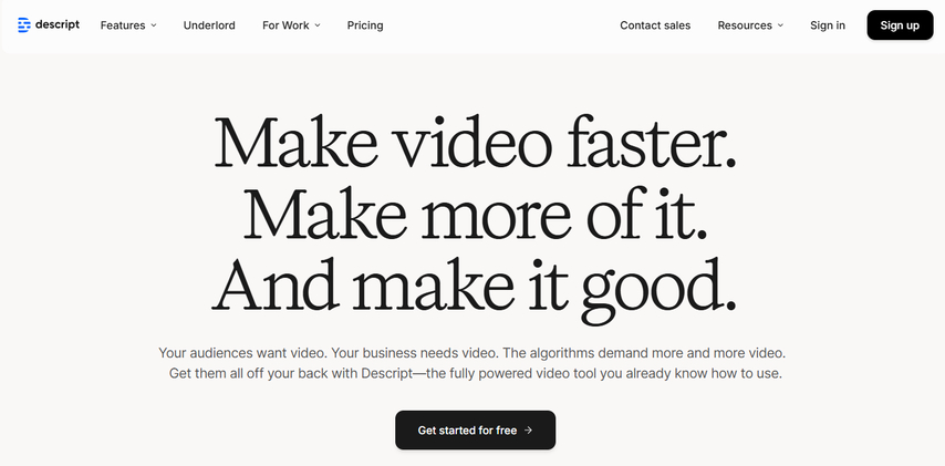 Descript best reel maker