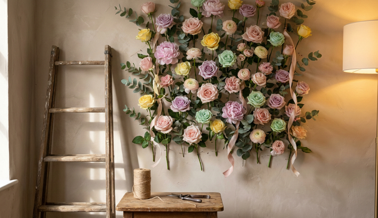 diy flower wall backdrop style