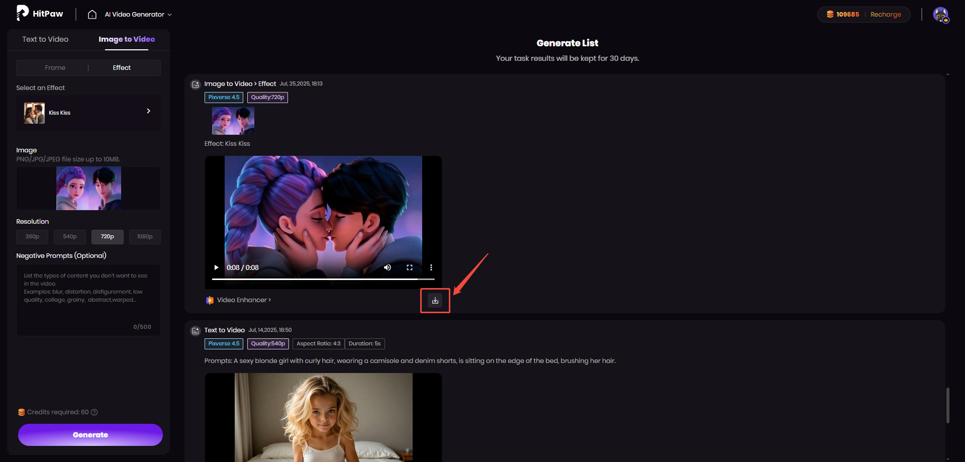 preview and download your video