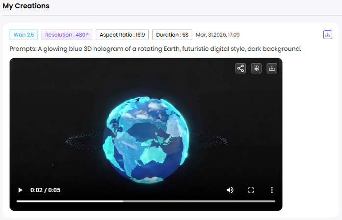 export generated hologram ai video