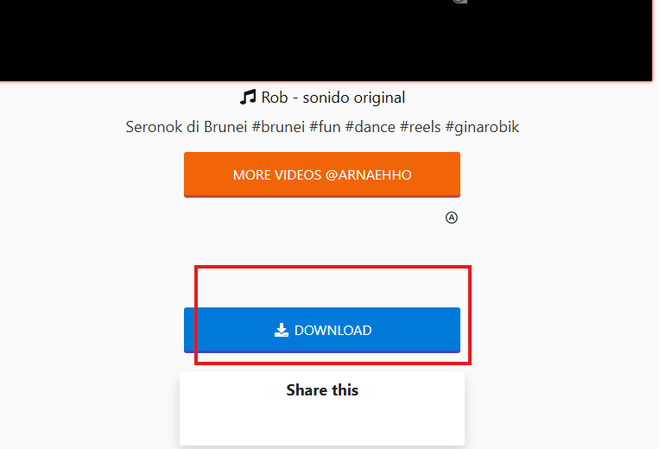 Baixando um vídeo do TikTok anonimamente no Urlebird