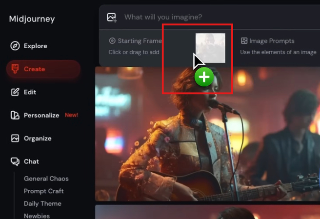 Dragging an image to a specific part of the video frame